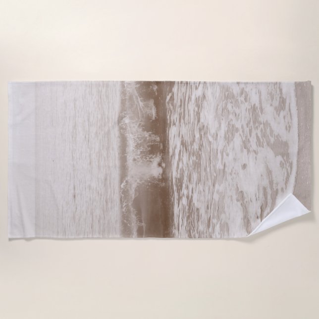 Soft Beige Atlantic Ocean Bliss 2 #ocean #art  Beach Towel (Front)