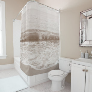 Soft Beige Atlantic Ocean Bliss 2 #ocean #art Shower Curtain