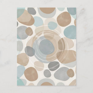 Soft Beige Blue Grey Minimalist Overlapping Postcard
