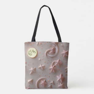 Soft Beige Blush Moon Neutral Aesthetic Tote Bag
