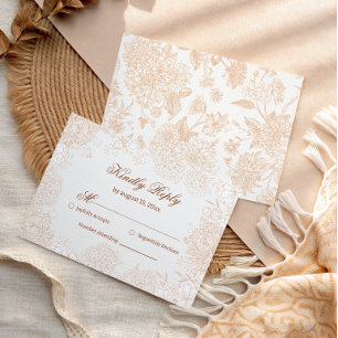 Soft Beige Botanical RSVP Response Card Elegant