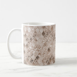Soft Beige Brown Mermaid Scales Glam 1 Coffee Mug