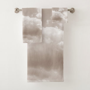 Soft Beige Clouds 5 #clouds #art Bath Towel Set