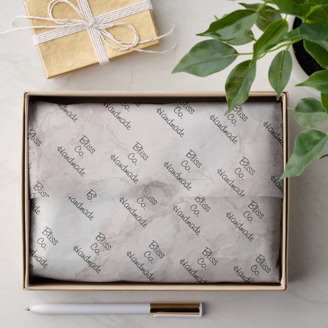 Soft Beige Cream Marble Tissue Paper (Gift)