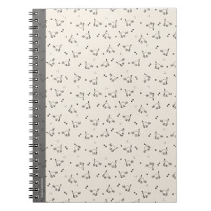 Soft Beige Minimalist Cat Line Art Notebook