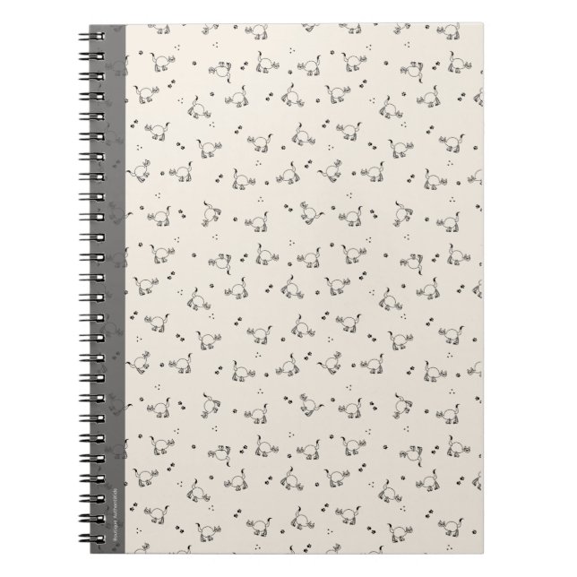Soft Beige Minimalist Cat Line Art Notebook (Front)