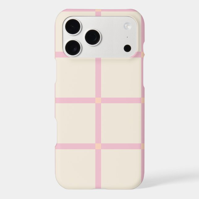 Soft Beige & Pink Grid Pattern (Back)