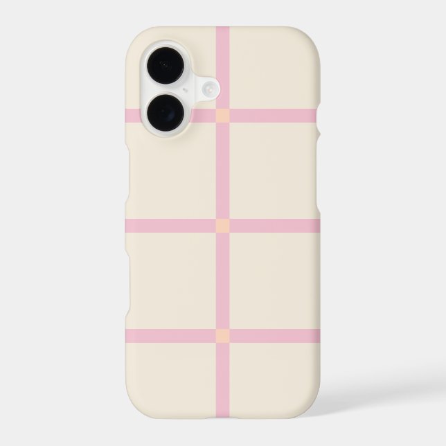 Soft Beige & Pink Grid Pattern (Back)