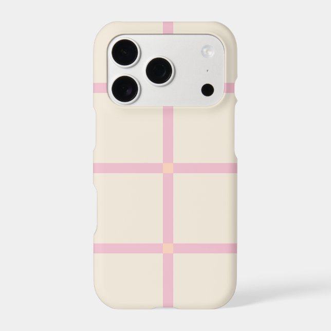 Soft Beige & Pink Grid Pattern (Back)