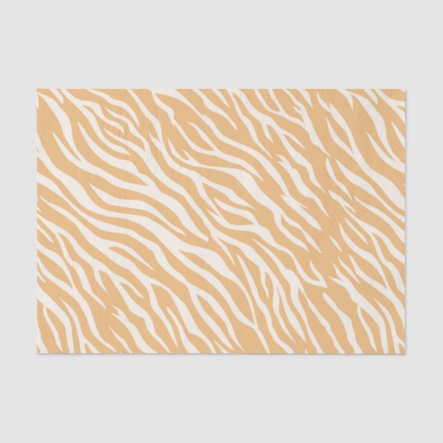 Soft Beige White Neutral Tiger Stripe Decoupage Tissue Paper (Front)