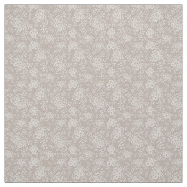 Soft Beige Wildflower Bloom with Neutral Tones Fabric (Swatch)