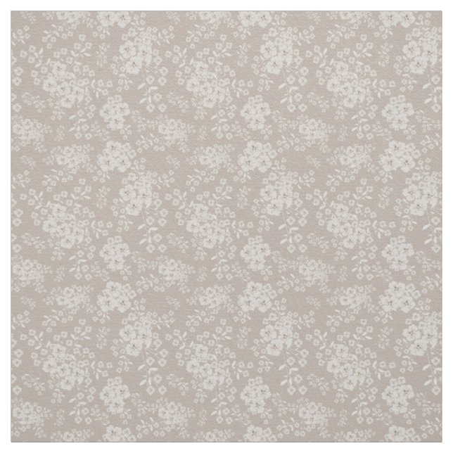 Soft Beige Wildflower Blooms Fabric (Swatch)
