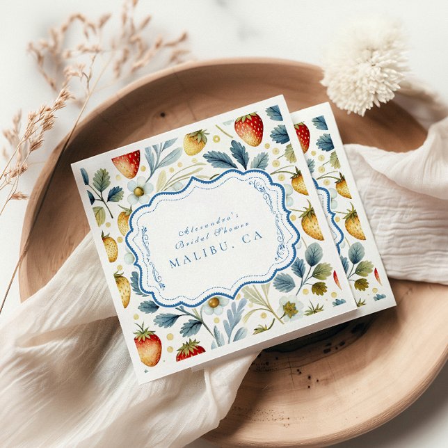 Soft Berry Blush Bridal Shower Napkin (Creator Uploaded)