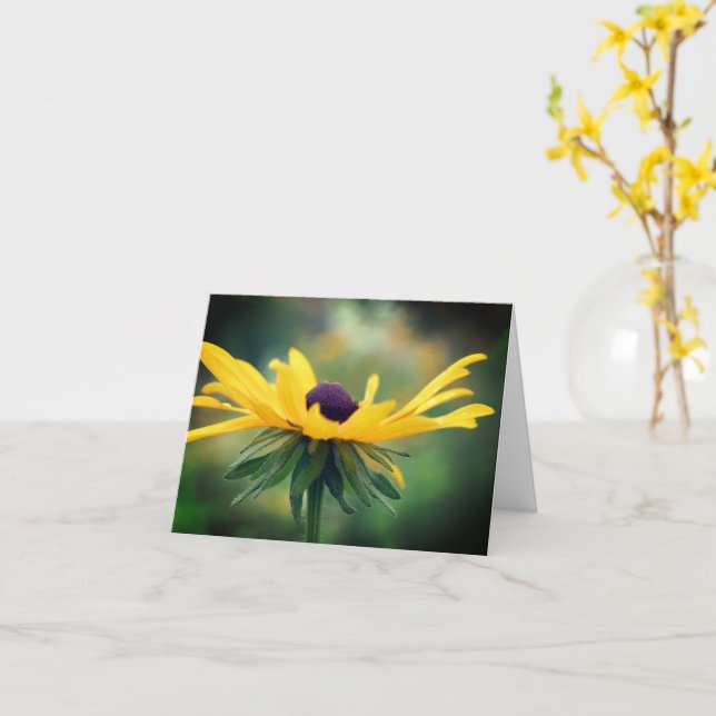 Soft Black Eyed Susan Flower Note Card (Yellow Flower)