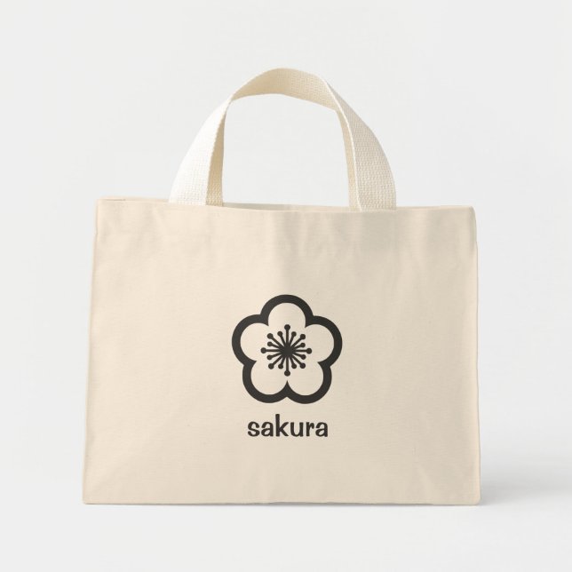 Soft Black Sakura Blossom  Mini Tote Bag (Front)