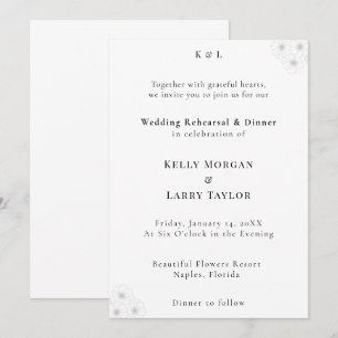 Soft Bloom Elegance Wedding Rehearsal Invitation