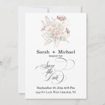 Soft Blooms Spring Floral Save the Date Invitation