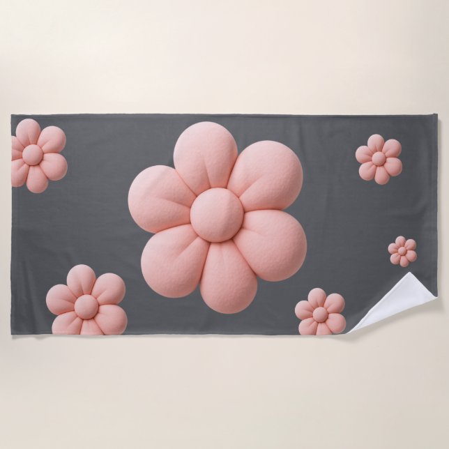 Soft Blossom A Gentle Touch of Nature Beach Towel (Front)