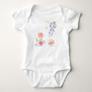 “Soft Blossom Garden Watercolor Design” Baby Bodysuit