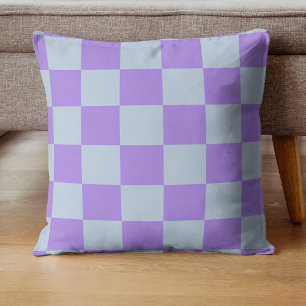 Soft Blue and Lavender Checkered Cushion
