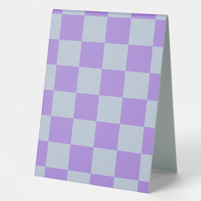 Soft Blue and Lavender Chequered (Front)