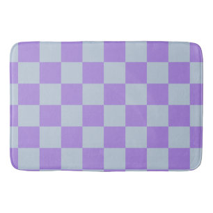 Soft Blue and Lavender Chequered Bath Mat