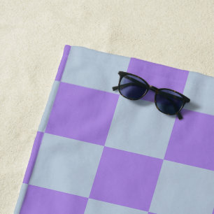 Soft Blue and Lavender Chequered Beach Towel