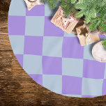 Soft Blue and Lavender Chequered Brushed Polyester Tree Skirt<br><div class="desc">A delicate chequered pattern in subtle shades of Powder Blue and Lavender Mist — the essence of pastel elegance. Light and harmonious, it radiates calm and freshness, making it perfect for nursery textiles, bedroom decor, dreamy stationery, or minimalist pastel collections. This soft, romantic design is sure to charm fans of...</div>