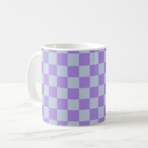 Soft Blue and Lavender Chequered Coffee Mug