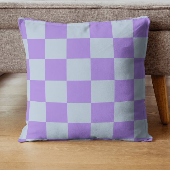 Soft Blue and Lavender Chequered Cushion (Creator Uploaded)