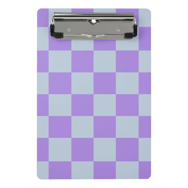 Soft Blue and Lavender Chequered Mini Clipboard (Front)