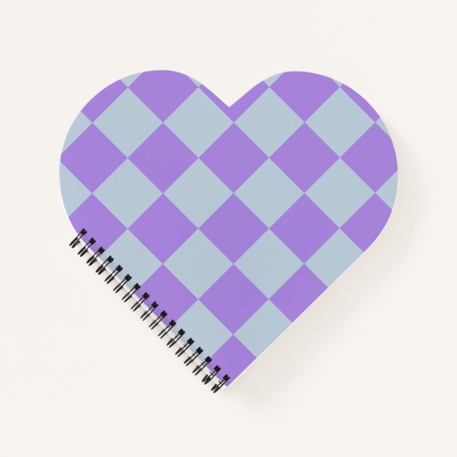 Soft Blue and Lavender Chequered Notebook (Front)
