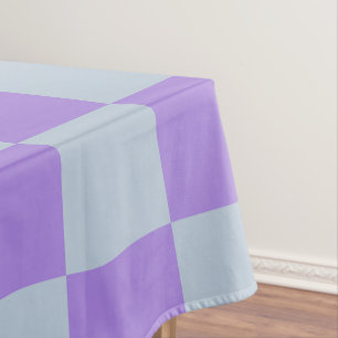 Soft Blue and Lavender Chequered Tablecloth