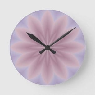 Soft Blue and Pink Pattern Round Clock