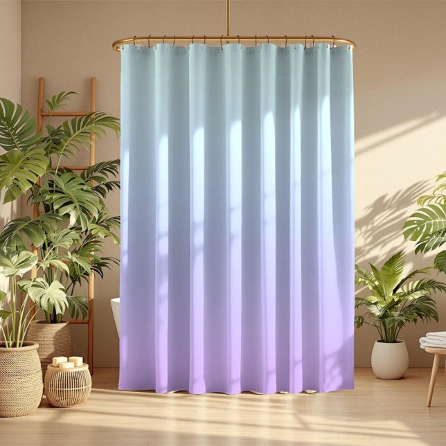 Soft blue and purple gradient background shower curtain (Creator Uploaded)