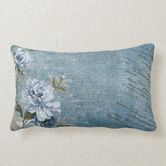 Soft Blue and Roses Throw Pillow