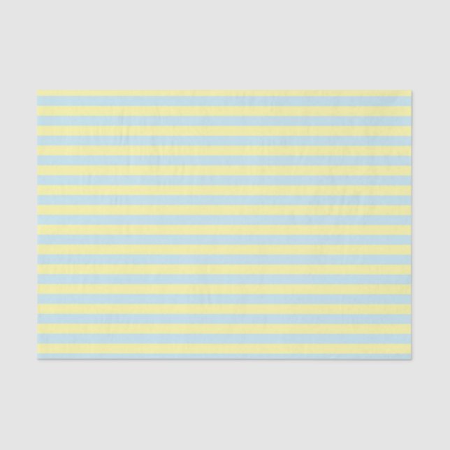 Soft Blue and Soft Yellow Stripes Tissue Paper (Front)