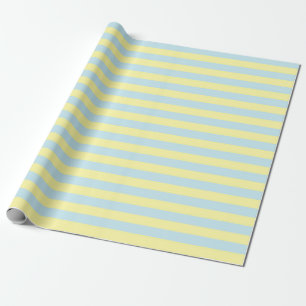 Soft Blue and Soft Yellow Stripes Wrapping Paper