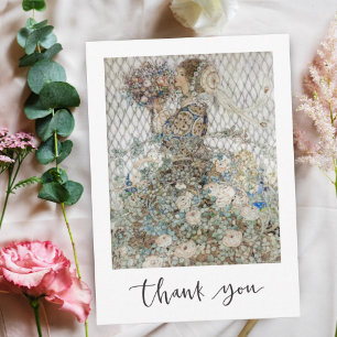 Soft Blue and White Bride Bridal Shower Thank You Holiday Card