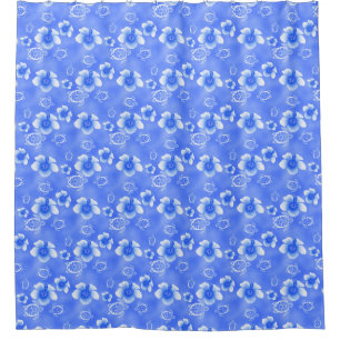 Soft Blue And White Hawaii Turtle Shower Curta Curtain