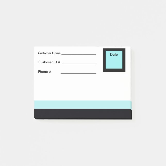 Soft Blue & Black Border Post-it® Notes- Info. Post-it Notes (Front)
