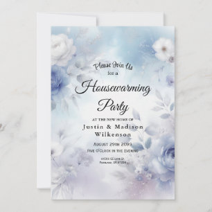 Soft Blue Blossoms and Lavender Mist Invitation