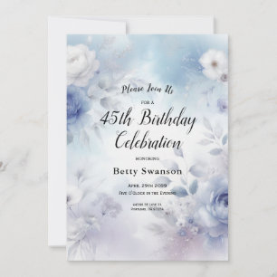 Soft Blue Blossoms and Lavender Mist Invitation