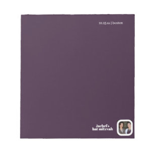 Soft Blue Bold Typography Bat Mitzvah Notepad
