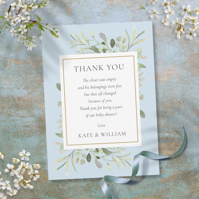Soft Blue Boy Baby Shower Thank You Poem (Soft Blue Boy Baby Shower Thank You Poem)