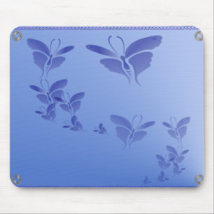 Soft Blue Butterfly Mousepad