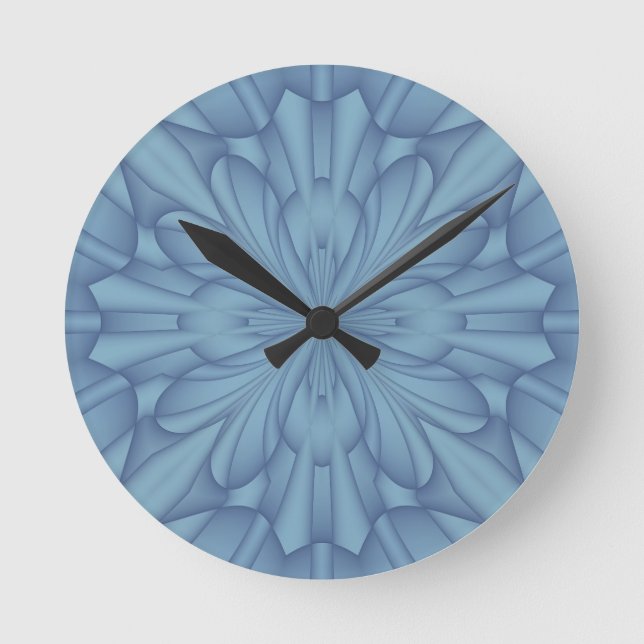 Soft Blue Christmas Stars #2 Round Clock (Front)