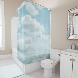 Soft Blue Clouds #2 #clouds #wall #art Shower Curtain