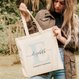 Soft Blue Customised Bridal Party Bridesmaid Gift Tote Bag