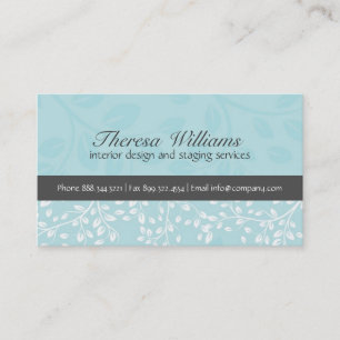 Soft Blue Damask Business Card